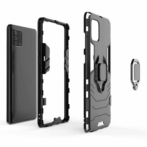 Противоударный чехол Transforme Ring для Samsung Galaxy A71 Серый / Metal slate 39168