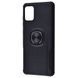 Противоударный чехол Leather Magnet Ring для Samsung Galaxy A51 Black 39057