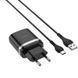 Мережевий зарядний пристрій Hoco C12Q Smart Quick Charge 3.0 + кабель Type-C 1USB / 3A Black 47046 3