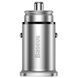 Автомобильное зарядное устройство Baseus Square Metal PD 3.0 Quick Charge 4.0 + 30W USB + Type-C Silver 47301 1