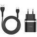 Мережевий зарядний пристрій Hoco C12Q Smart Quick Charge 3.0 + кабель Type-C 1USB / 3A Black 47046 2