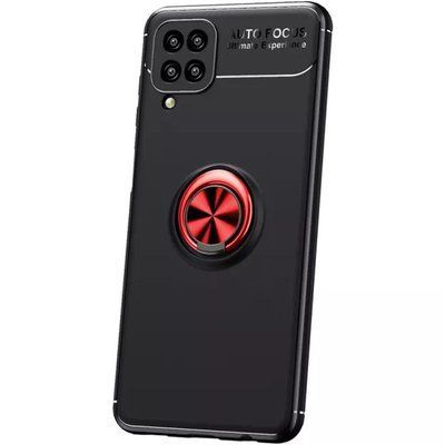Чехол Din Color Magnet Ring для Samsung Galaxy A22 / M32 / M22 Черный / Красный 60125
