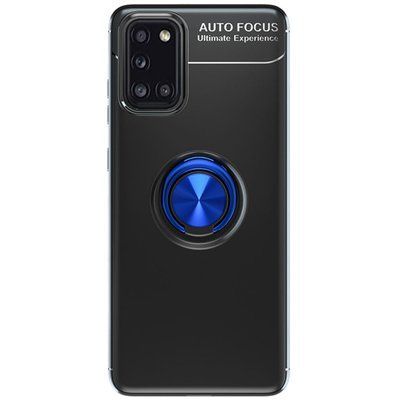 Чехол Din Color Magnet Ring для Samsung Galaxy A31 Черный / Синий 44435