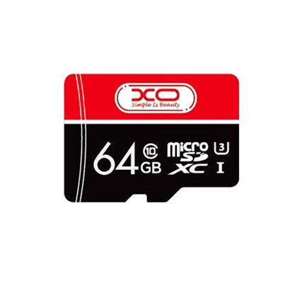 Карта памяти XO MicroSDCX 64 GB Class 10 + SD адаптер Black / Red 42869