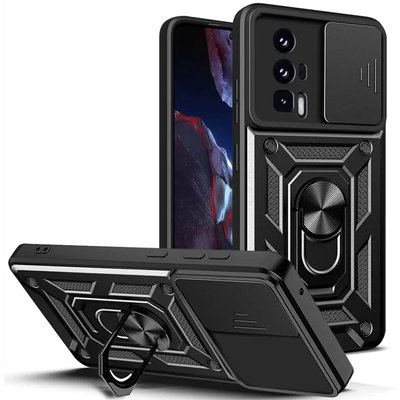 Противоударный чехол Camsh Serg Ring для Xiaomi Poco F5 Pro / Redmi K60 Black 82295