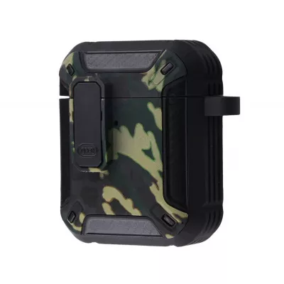 Чехол Camo Protect Case с карабином для Apple Airpods 1 / 2 Black 69820