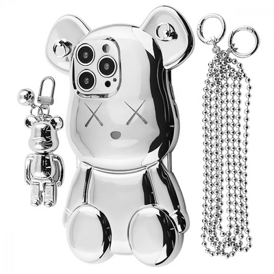 Чохол Teddy Bear Strap для Iphone 15 Pro Max Silver 85210
