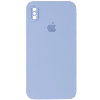 Чехол Silicone Case Square для Iphone X / XS Голубой / Mist blue 53346