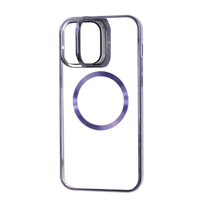 Чохол PHIBR Window Leaf MagSafe для Iphone 12 Pro Max Прозорий / Deep Purple 70070