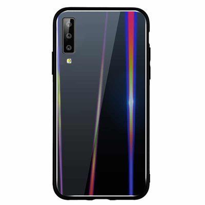 Чехол TPU+Glass Gradient Aurora для Samsung Galaxy A7 2018 A750 Black 33323