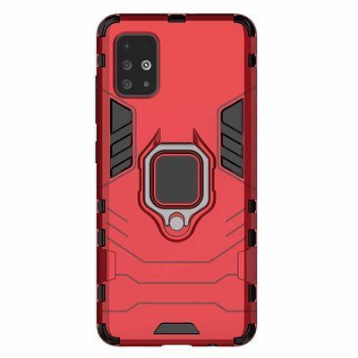 Противоударный чехол Transforme Ring для Samsung Galaxy A51 Красный / Dante Red 39169