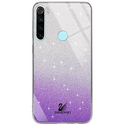 Чохол TPU+Glass з блискітками Swarovski для Xiaomi Redmi Note 8 Фіолетовий 38787