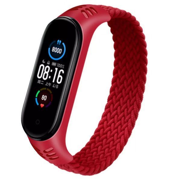 Ремінець Braided Solo Loop для Xiaomi Mi Band 3/4/5/6 M Red 60175
