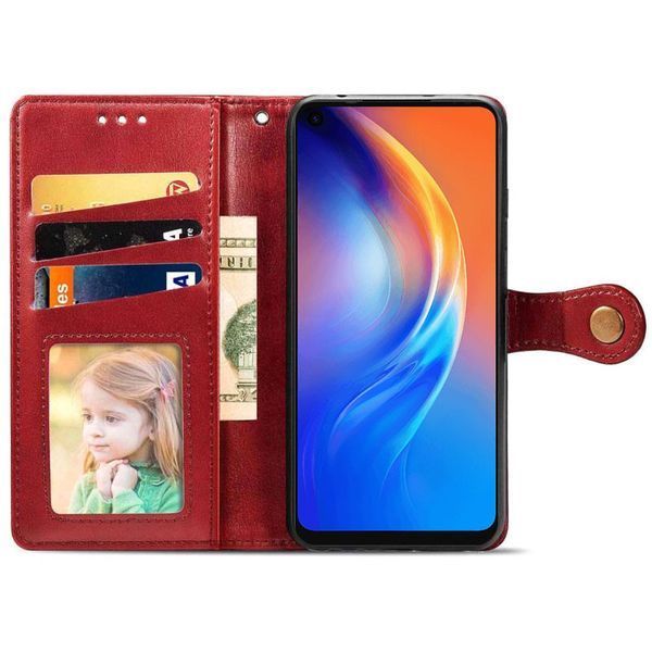 Чехол-книжка ETMA Gelan для Tecno Spark 5 Pro Красный 55634