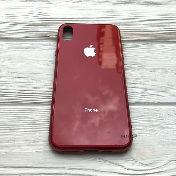 Чехол TPU+Glass для Iphone XS Max Красный / Red 33863