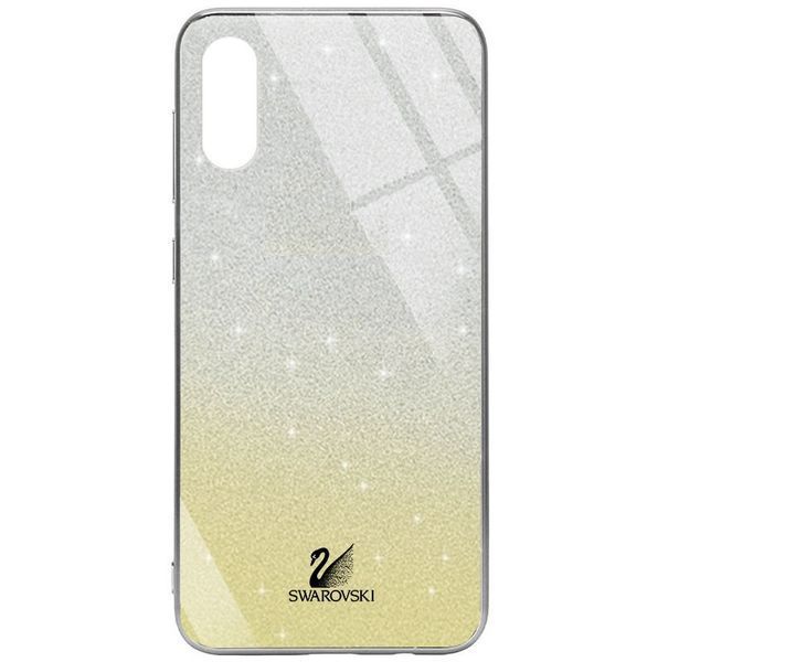 Чехол TPU+Glass с блестками Swarovski для Iphone X / XS Золотой 56091