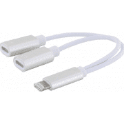Адаптер Lightning to 2 Lightning (Audio + Charge) White 37515