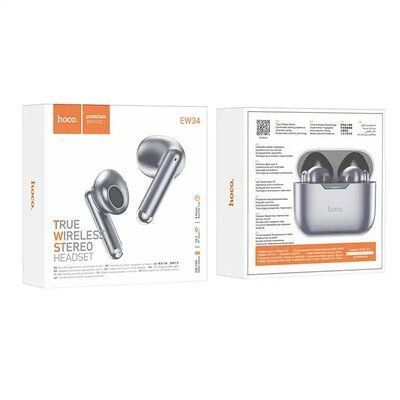 Наушники беспроводные Hoco EW34 Full TWS Metal Gray 83786