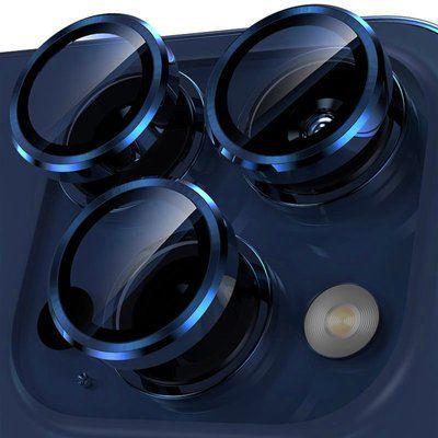 Защитное стекло Metal Classic на камеру для IPhone 15 Pro / 15 Pro Max Синий / Dark Blue 83180