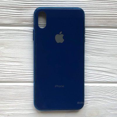 Чехол TPU+Glass для Iphone XS Max Синий / Blue 33864