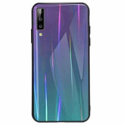 Чехол TPU+Glass Gradient Aurora для Samsung Galaxy A7 2018 A750 Violet 33324