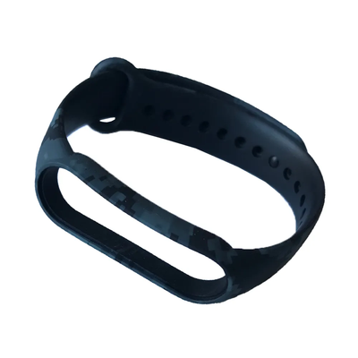 Ремінець Silicone Camouflage для Xiaomi Mi Band 3/4 PIXEL Black/Grey 86722