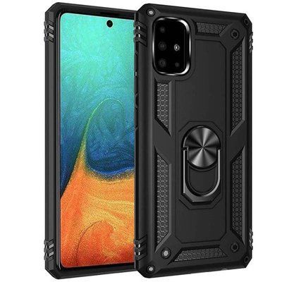 Противоударный чехол Serg Magnet Ring для Samsung Galaxy A51 Черный 39174