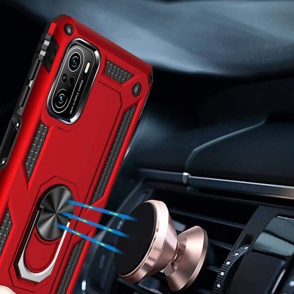Протиударний чохол Serg Magnet Ring для Xiaomi Poco F3 / Mi 11i / Redmi K40 / K40 Pro Червоний 55225