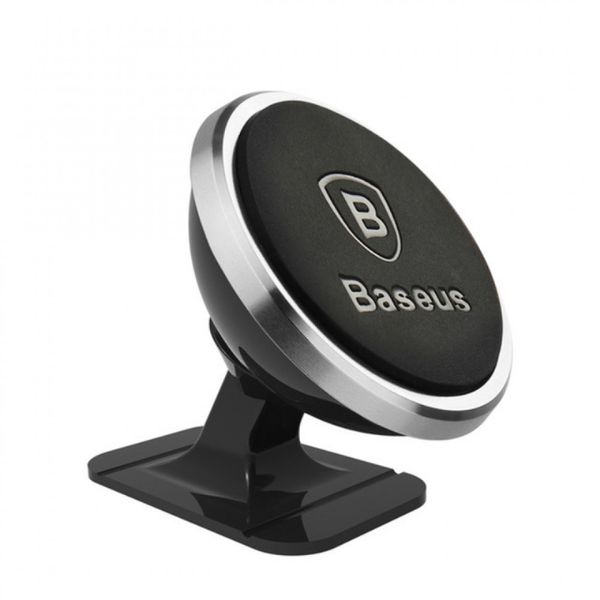 Автодержатель для телефона Baseus 360 Degree Rotation Magnetic Mount Paste Silver 52352