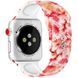 Ремінець Silicone для Apple Watch 42/44/45/49 mm Білий / Рожеві квіти 50622 1