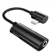 Адаптер 4 in 1 Lightning to 2 Lightning (Audio + Charge) to 3.5 Black 37517