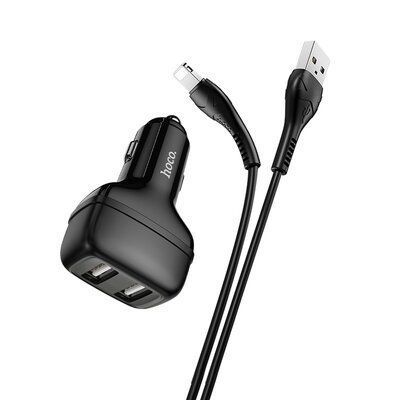 Автомобильное зарядное устройство Hoco Z36 2USB+кабель USB to Lightning Black 83636