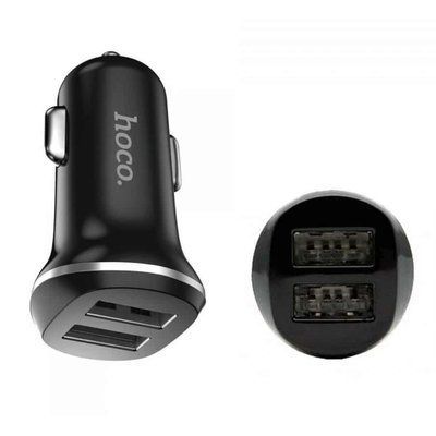 Автомобільний зарядний пристрій Hoco Z1 2USB / 2.4A Black 38531
