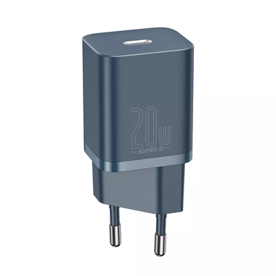 Мережевий зарядний пристрій Baseus Super Silicone PD Charger 20W Type-C Blue 68049