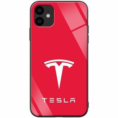 Чохол TPU+Glass ForFun для Iphone 11 Червоний / Тесла 38699