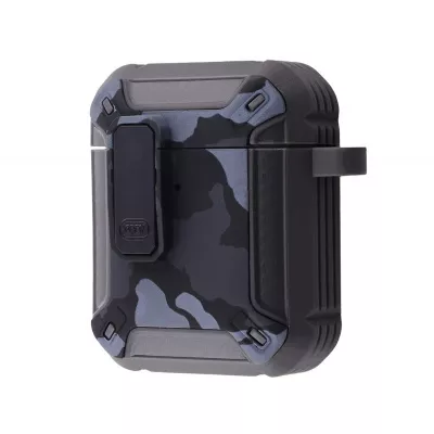 Чехол Camo Protect Case с карабином для Apple Airpods 1 / 2 Gray 69822