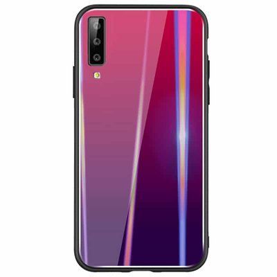 Чехол TPU+Glass Gradient Aurora для Samsung Galaxy A7 2018 A750 Rose 33325