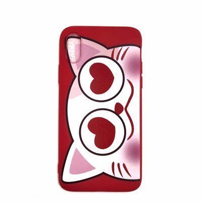 Чехол Cute Love Cat для Iphone X / XS Красный 39858