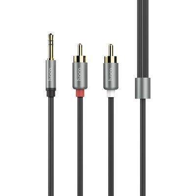 Кабель Aux Hoco UPA10 Lotus Double RCA 3.5 мм 1.5м Grey 42871