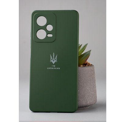 Чехол патриотический SOFT Тризуб для Xiaomi Poco X5 Pro 5G / Note 12 Pro 5G Темно-зеленый 69214