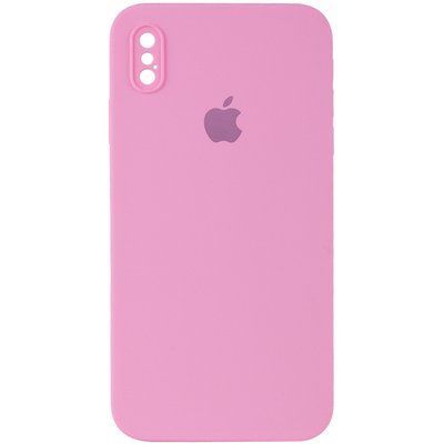 Чехол Silicone Case Square для Iphone X / XS Розовый / Light pink 53347