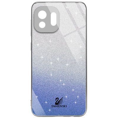 Чохол TPU+Glass з блискітками Swarovski для Xiaomi Mi 11 Lite / 11 Lite 5G NE Синій 59721