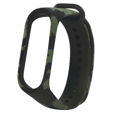 Ремінець Silicone Camouflage для Xiaomi Mi Band 3/4 Black green 1 86723