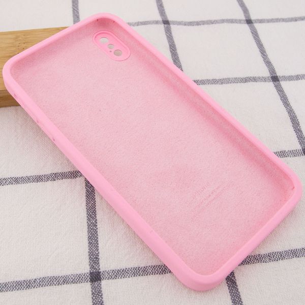 Чехол Silicone Case Square для Iphone X / XS Розовый / Light pink 53347