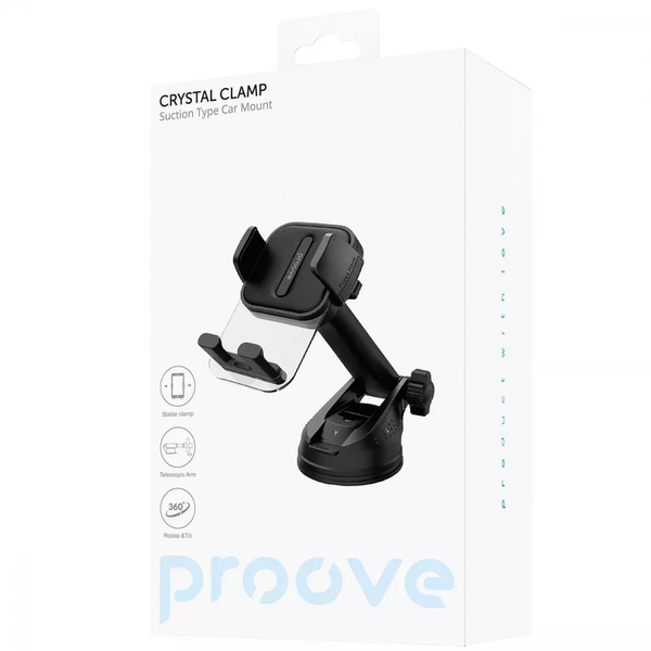 Автомобільний тримач Proove Crystal Clamp присоска Black 86773