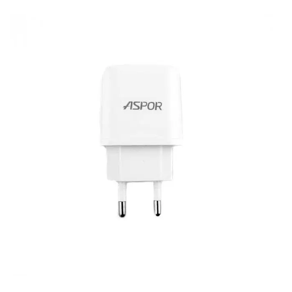 Мережевий зарядний пристрій Aspor A829 Fast Charger 2USB / 2.4A White 63536