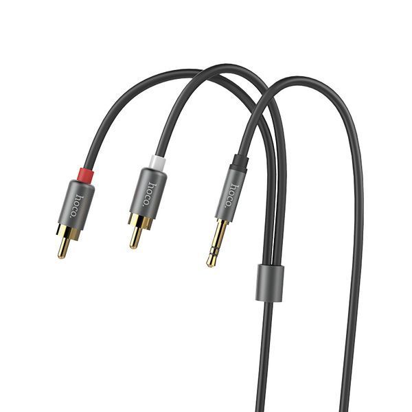 Кабель Aux Hoco UPA10 Lotus Double RCA 3.5 мм 1.5м Grey 42871