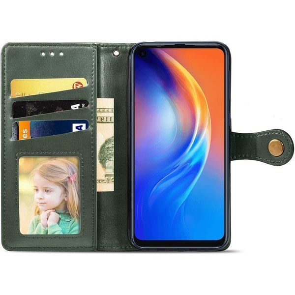 Чехол-книжка ETMA Gelan для Tecno Spark 5 Pro Зеленый 55636