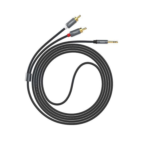 Кабель Aux Hoco UPA10 Lotus Double RCA 3.5 мм 1.5м Grey 42871