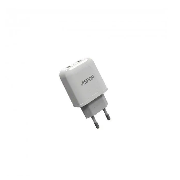 Мережевий зарядний пристрій Aspor A829 Fast Charger 2USB / 2.4A White 63536
